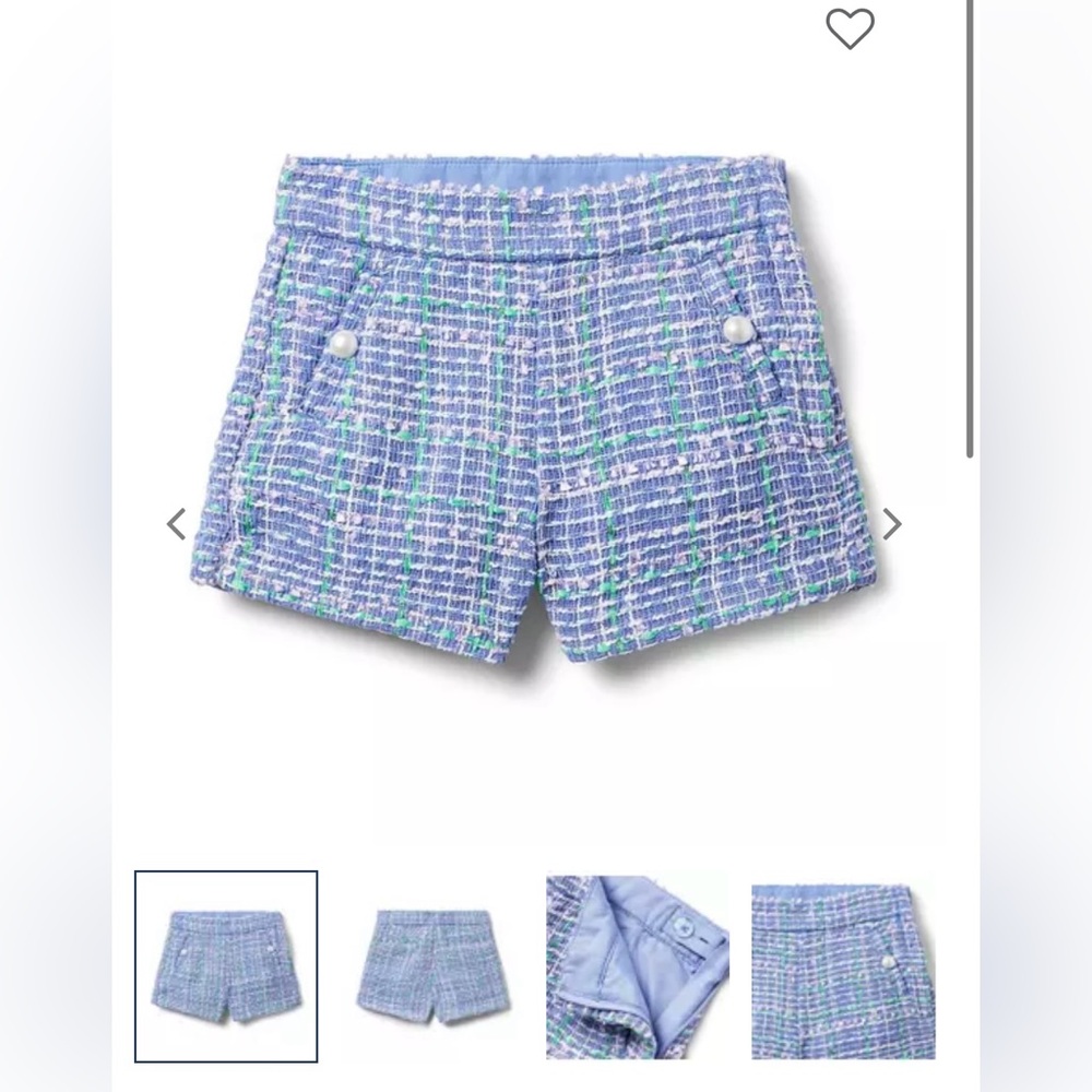 Janie and Jack Blue Tweed High Waist Shorts